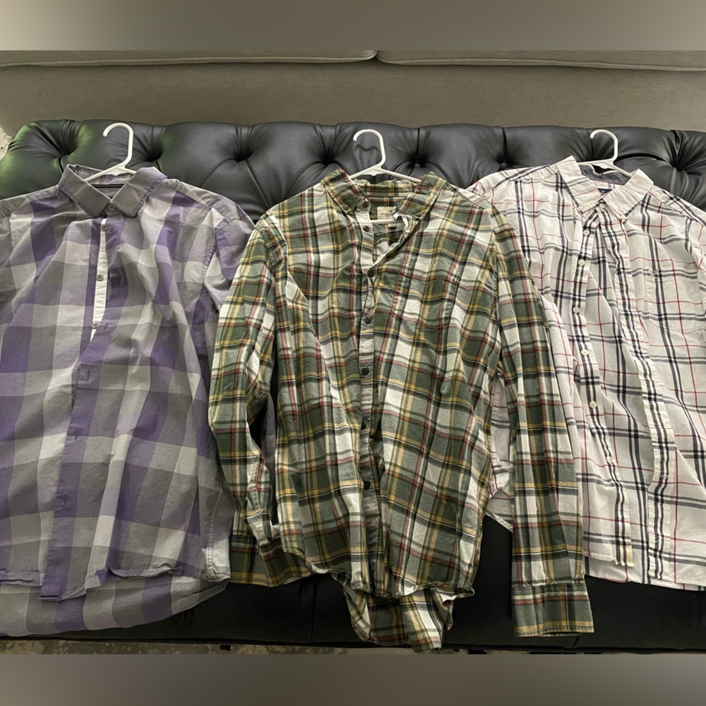 American Eagle (2) Alfani (1) XL Button Up Trio Bundle